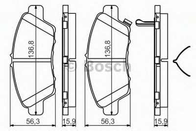 BOSCH 0986494562 -  Комплект тормозных колодок, дисковый тормоз