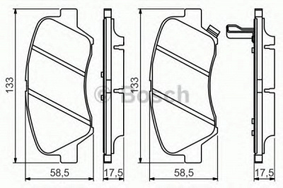 BOSCH 0986494563 -  Комплект тормозных колодок, дисковый тормоз