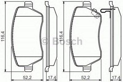 BOSCH 0986494573 -  Комплект тормозных колодок, дисковый тормоз
