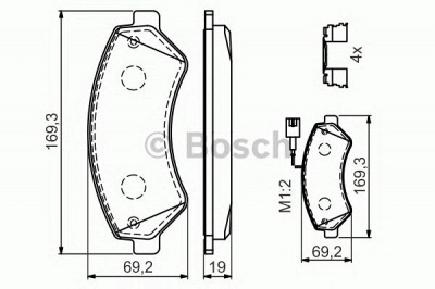 BOSCH 0986494580 -  Комплект тормозных колодок, дисковый тормоз