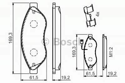 BOSCH 0986494581 -  Комплект тормозных колодок, дисковый тормоз