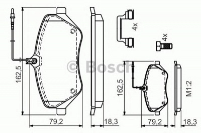 BOSCH 0986494585 -  Комплект тормозных колодок, дисковый тормоз