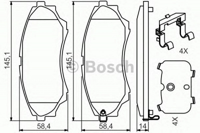 BOSCH 0986494587 -  Комплект тормозных колодок, дисковый тормоз