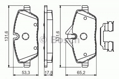 BOSCH 0986494588 -  Комплект тормозных колодок, дисковый тормоз