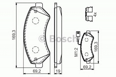 BOSCH 0986494589 -  Комплект тормозных колодок, дисковый тормоз