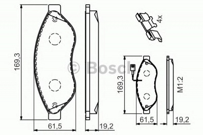 BOSCH 0986494591 -  Комплект тормозных колодок, дисковый тормоз
