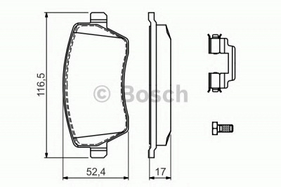 BOSCH 0986494592 -  Комплект тормозных колодок, дисковый тормоз