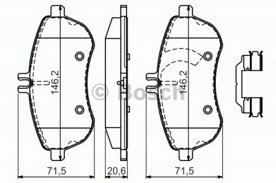 BOSCH 0986494593 -  Комплект тормозных колодок, дисковый тормоз