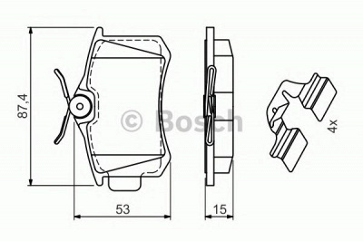 BOSCH 0986494597 -  Комплект тормозных колодок, дисковый тормоз