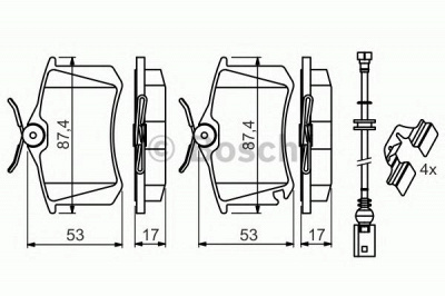 BOSCH 0986494598 -  Комплект тормозных колодок, дисковый тормоз