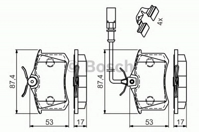 BOSCH 0986494599 -  Комплект тормозных колодок, дисковый тормоз