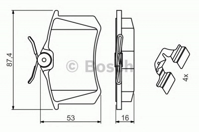 BOSCH 0986494600 -  Комплект тормозных колодок, дисковый тормоз