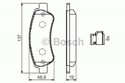 BOSCH 0986494604 -  Комплект тормозных колодок, дисковый тормоз