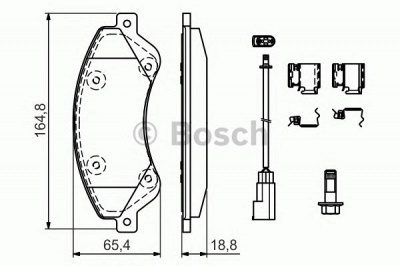 BOSCH 0986494613 -  Комплект тормозных колодок, дисковый тормоз