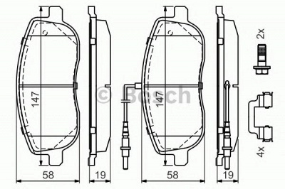 BOSCH 0986494615 -  Комплект тормозных колодок, дисковый тормоз