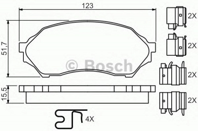 BOSCH 0986494616 -  Комплект тормозных колодок, дисковый тормоз