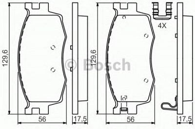 BOSCH 0986494617 -  Комплект тормозных колодок, дисковый тормоз