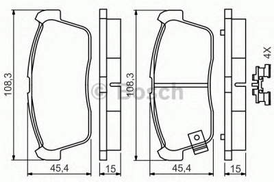 BOSCH 0986494618 -  Комплект тормозных колодок, дисковый тормоз