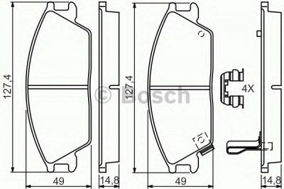 BOSCH 0986494620 -  Комплект тормозных колодок, дисковый тормоз
