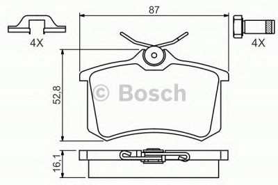 BOSCH 0986494621 -  Комплект тормозных колодок, дисковый тормоз