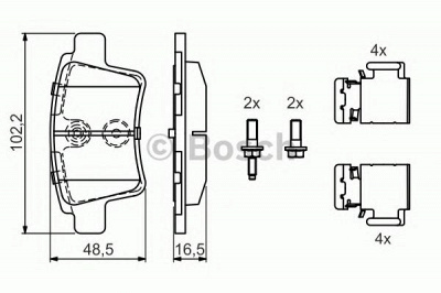 BOSCH 0986494622 -  Комплект тормозных колодок, дисковый тормоз