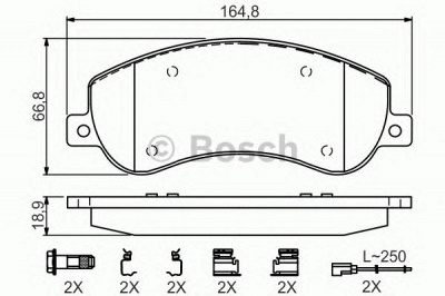BOSCH 0986494624 -  Комплект тормозных колодок, дисковый тормоз