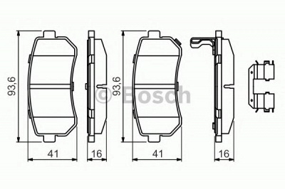 BOSCH 0986494627 -  Комплект тормозных колодок, дисковый тормоз