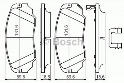 BOSCH 0986494632 -  Комплект тормозных колодок, дисковый тормоз