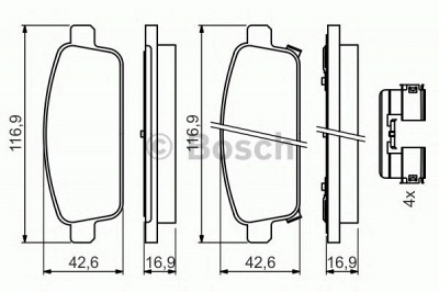 BOSCH 0986494634 -  Комплект тормозных колодок, дисковый тормоз
