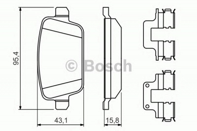 BOSCH 0986494639 -  Комплект тормозных колодок, дисковый тормоз