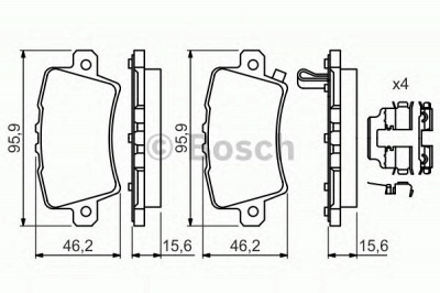 BOSCH 0986494642 -  Комплект тормозных колодок, дисковый тормоз