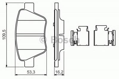 BOSCH 0986494643 -  Комплект тормозных колодок, дисковый тормоз