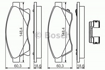 BOSCH 0986494644 -  Комплект тормозных колодок, дисковый тормоз