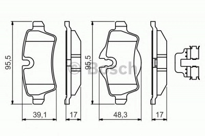 BOSCH 0986494645 -  Комплект тормозных колодок, дисковый тормоз