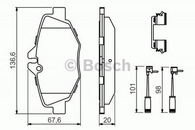BOSCH 0986494647 -  Комплект тормозных колодок, дисковый тормоз