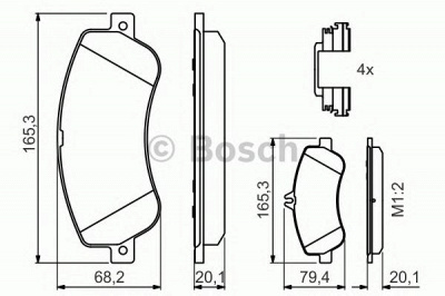 BOSCH 0986494648 -  Комплект тормозных колодок, дисковый тормоз