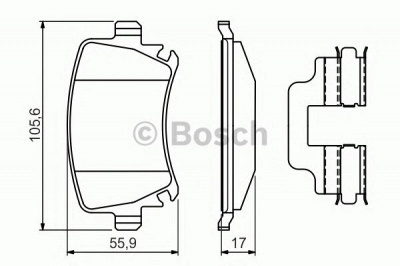 BOSCH 0986494649 -  Комплект тормозных колодок, дисковый тормоз