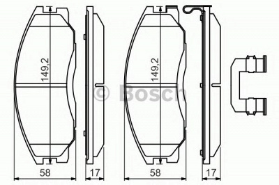 BOSCH 0986494650 -  Комплект тормозных колодок, дисковый тормоз
