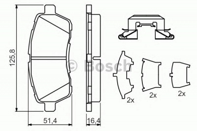 BOSCH 0986494652 -  Комплект тормозных колодок, дисковый тормоз