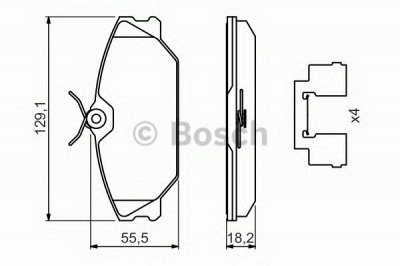 BOSCH 0986494656 -  Комплект тормозных колодок, дисковый тормоз