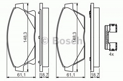 BOSCH 0986494657 -  Комплект тормозных колодок, дисковый тормоз