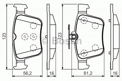 BOSCH 0986494658 -  Комплект тормозных колодок, дисковый тормоз