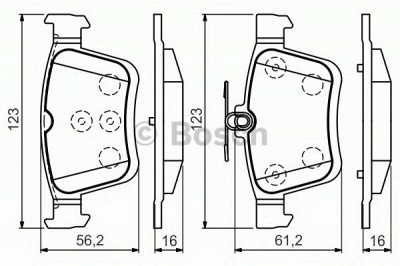 BOSCH 0986494659 -  Комплект тормозных колодок, дисковый тормоз
