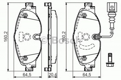 BOSCH 0986494660 -  Комплект тормозных колодок, дисковый тормоз