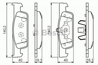 BOSCH 0986494661 -  Комплект тормозных колодок, дисковый тормоз