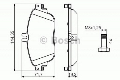 BOSCH 0986494662 -  Комплект тормозных колодок, дисковый тормоз
