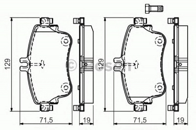 BOSCH 0986494663 -  Комплект тормозных колодок, дисковый тормоз