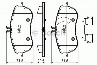 BOSCH 0986494667 -  Комплект тормозных колодок, дисковый тормоз