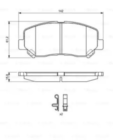 BOSCH 0986494675 -  Комплект тормозных колодок, дисковый тормоз