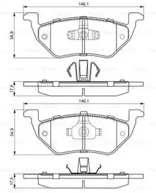 BOSCH 0986494683 -  Комплект тормозных колодок, дисковый тормоз